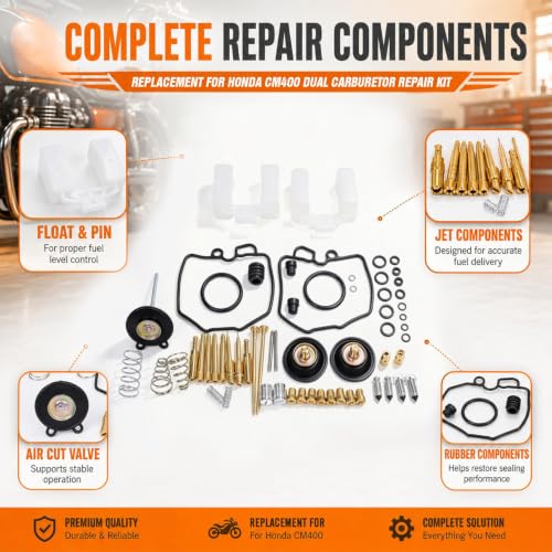 2Pcs Carburetor Repair Kit Replacement for Honda CM400