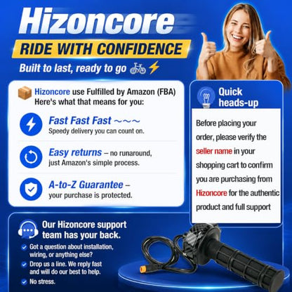 Full Twist Throttle for Macfox, Surron Throttle Grip for HappyRun Qlife - color: Charcoal