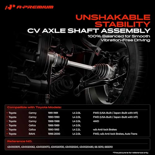A-Premium Front Right Passenger Side CV Axle Shaft Assembly for Toyota