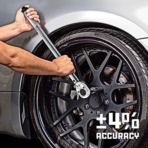 Powerbuilt 3/8-Inch Micrometer Torque Wrench, 5-80 Foot/Pounds and 0.7-11.2 Meter/Kilograms, Reversible Ratchet Clicks, Lockable - 644998 - size: 3/8 in.