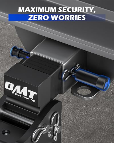 OMT Locking Hitch Pin Set with 5/8" Pin for 2 2.5 3 Inch Receiver - color: Black, size: 2, 2.5 & 3 in - 1 Pack
