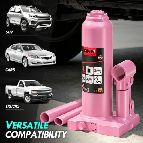 DNA Motoring 3 Tons Hydraulic Car Bottle Jack, Pink, 6000 lbs Capacity - color: Pink, style: 3 ton