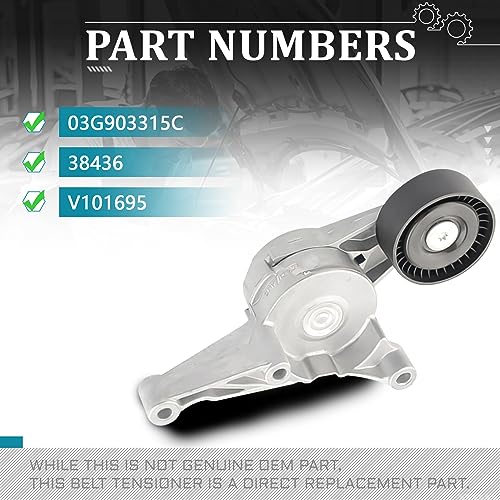 IRONTEK 03G903315C Belt Tensioner Pulley Assembly fit for Volkswagen 2005-2007 Jetta #38436 49400 V101695 - size: 03G903315C