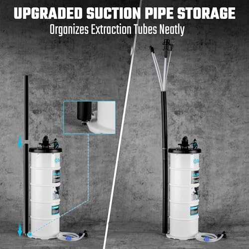 DURATECH 6.5L Oil Extractor Pump, Pneumatic Manual Fluid Extractor