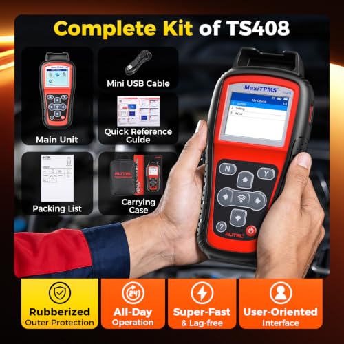 Autel MaxiTPMS TS408 TPMS Relearn Tool, 2026 TPMS Programming Scanner Lite Ver. of TS501 Pro TS508WF TS601, Activate/Relearn/Read Sensors, Program MX-Sensor 315/433MHz, Lifetime Free Updates