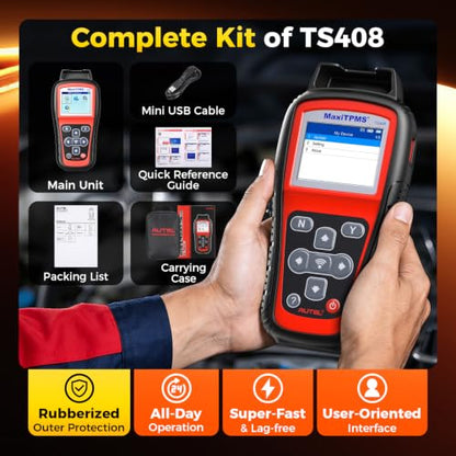 Autel MaxiTPMS TS408 TPMS Relearn Tool, 2026 TPMS Programming Scanner Lite Ver. of TS501 Pro TS508WF TS601, Activate/Relearn/Read Sensors, Program MX-Sensor 315/433MHz, Lifetime Free Updates