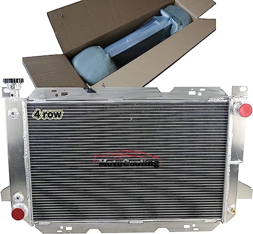 4 Row Aluminum Radiator for 1985-1997 Ford F150 F250 F350 Bronco 5.0 5.8 7.3 7.5 V8 Radiators 1988 1989 1990 1991 1992 1993 1994 1995 1996