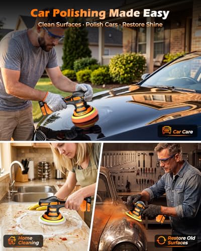 8-Speed Cordless Car Buffer Polisher Kit, 28 PCS Complete Kit