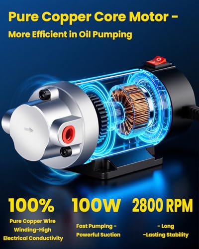 Oil Extractor Pump 12V 100W for DIY Engine Oil Change, Transmission Fluid