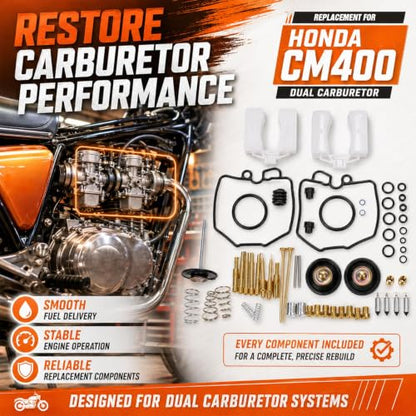 2Pcs Carburetor Repair Kit Replacement for Honda CM400