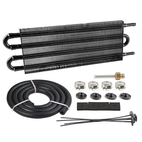 EVIL ENERGY 5/16 in Transmission Oil Cooler Kit, 4 Pass, Black - color: Black, size: 4 Pass