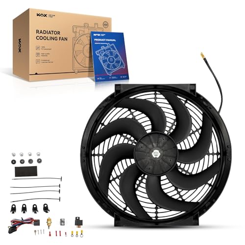 KAX 14 inch Universal Slim Fan Push Pull Electric Radiator Fan 12V - size: 14 inch Universal