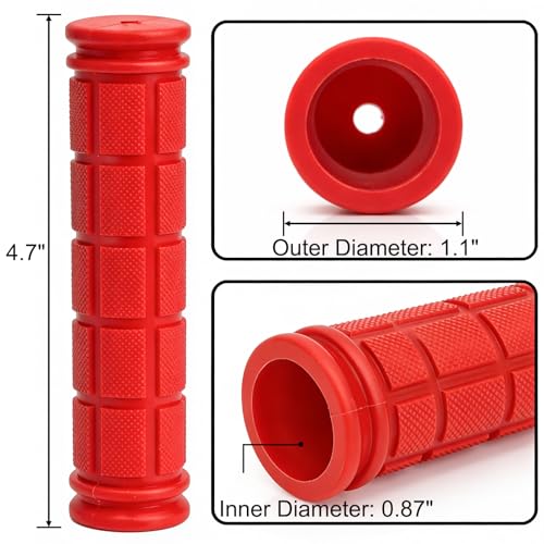 12 Pieces Bike Handlebar Grips, Kids Non Slip Rubber Bicycle Handle Grips, Replacement Bike Grips for Scooter, Beach Cruiser, Mountain Bikes, Foldable Bikes - size: 4.7"L x 1.1"W