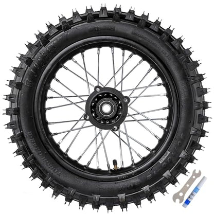 12" Complete Dirt Bike Rear Wheel 80/100-12 Tire Rim Set 15mm Bearing for Pit Bike Motocross Off Road 50cc 70cc 90cc 125cc 140cc SSR Apollo Taotao DB14 DB17 XR70 CRF50 CRF70 KX65 XR CRF 70 - color: Rear 80/100-12, size: 15mm Bearing