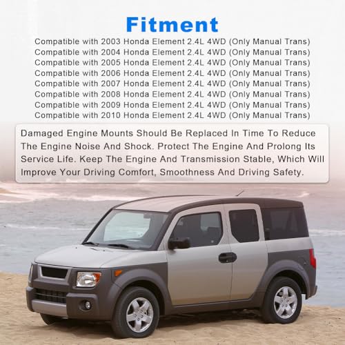 Engine Motor & Transmission Mount Kit Replacement for Honda Element 2.4L - size: 5PCS-Compatible with 2003-2010 Element 2.4L Manual