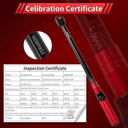 Hairich Torque Wrenches, 1/2 Torque Wrench, 40-300ft.lb/33.9-406.8Nm - size: 1/2" 40-300 FT.LB