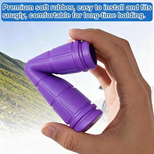 2 Pairs Bicycle Handle Bar Grips Mushroom Grips for BMX/Road Mountain Bikes - color: Black and Purple