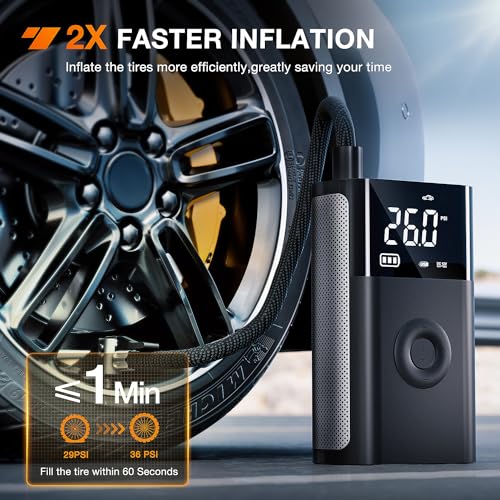 Nilight Rechargeable Cordless Tire Inflator 150PSI Auto Shutoff 2X Faster - color: 2x Faster Tire Inflator