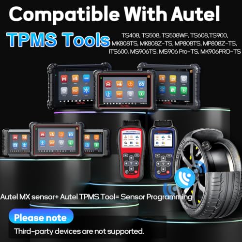 Autel TPMS Sensors 4 Pack, MX Sensor 315/433MHz, Metal Valve