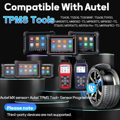 Autel TPMS Sensors 4 Pack, MX Sensor 315/433MHz, Metal Valve
