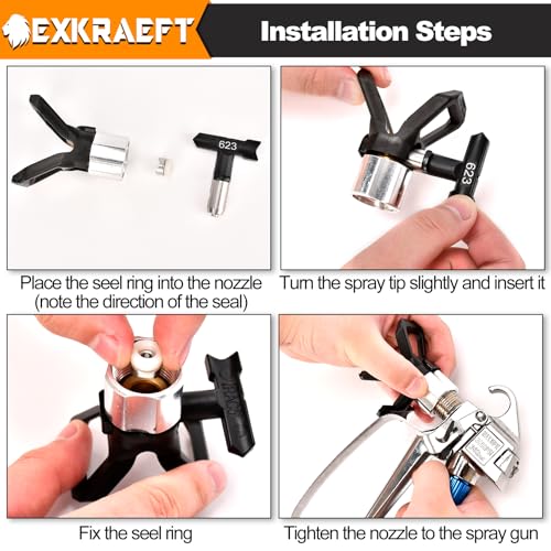 25PCS 3600PSI Airless Paint Sprayer Gun kit with 50Ft High Pressure Hose
