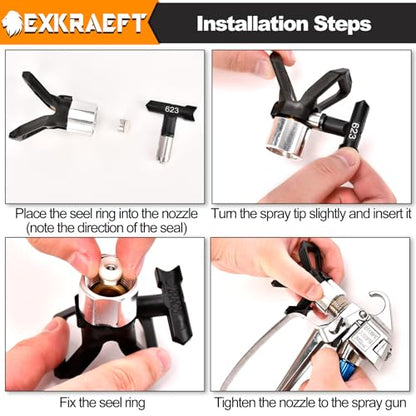 25PCS 3600PSI Airless Paint Sprayer Gun kit with 50Ft High Pressure Hose