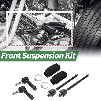 X AUTOHAUX 6 Pcs Front Suspension Kit Inner Outer Tie Rod Ends with Tie Rod Boots for Ford F-150 2004-2008 4WD No.EV463/ES3691
