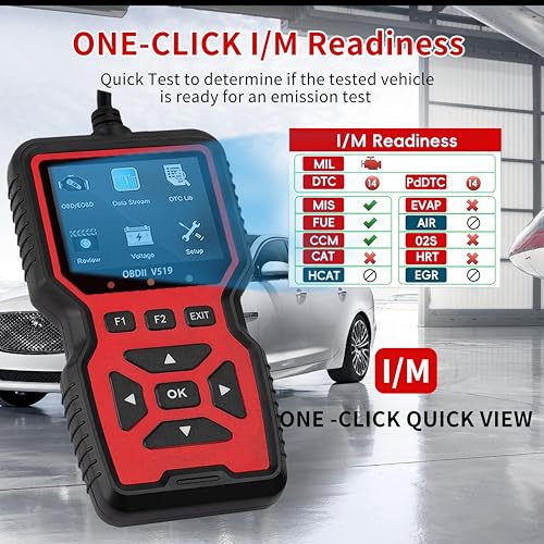 OBD2 Scanner Diagnostic Tool for Car and Truck - Car Engine Code Reader, Full OBD2 Features, Reset, Modes 6 & 8, O2 Sensor, 1996+ OBDII/EOBD Vehicles Compatible - color: Black