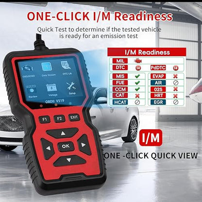 OBD2 Scanner Diagnostic Tool for Car and Truck - Car Engine Code Reader, Full OBD2 Features, Reset, Modes 6 & 8, O2 Sensor, 1996+ OBDII/EOBD Vehicles Compatible - color: Black