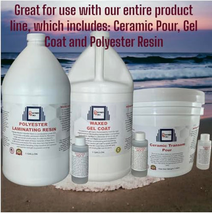 MEKP 8oz - 236cc Clear Catalyst-Hardener for Polyester Resins, Gelcoats, Vinyl Esters, Ceramic Transom Pour, Includes 1oz Measuring Cup