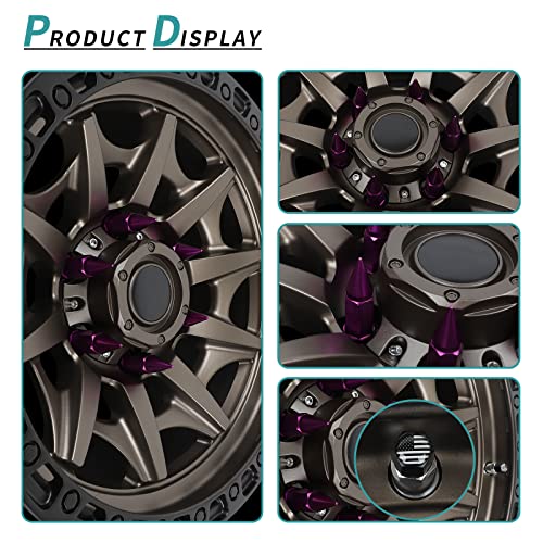M14X1.5 Spikes Lug Nuts 24PCS - color: Purple