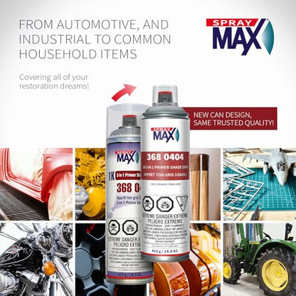 SprayMax 1K 3 in 1 Primer Gray | All-in-One Primer | Automotive Spray Paint - color: Gray