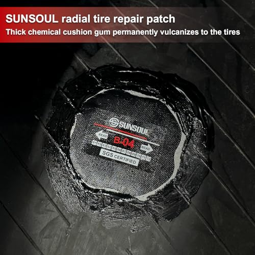 SUNSOUL 10Pcs Bias Tire Patch, 5.32" x 5.32" Heavy Duty Tire Repair Patches - color: 5.32"×5.32"