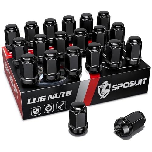 Sposuit 20 Pcs M12x1.5 Black Lug Nuts, 19mm Hex - Replacement for Chevrolet - color: Black, size: M12x1.5, style: 20 Pcs HexDrive
