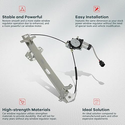 FINDAUTO 748-047 Power Window Regulator for 2004-2008 for Acura TSX