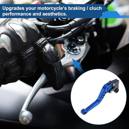 Short Brake Clutch Levers for Kawasaki Z1000SX/NINJA 1000/Tourer 2011-2016 6 Position Adjustable Motorcycle Handlebar Brake Lever Aluminum Alloy Blue - color: Blue