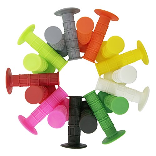 7/8" Motorcycle Hand Grips Dirt Bike Motocross Gel Handlebar 2PC - color: White