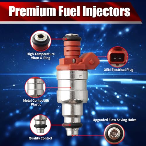 Set of 4 Fuel Injectors 53007232AB FJ714 Replacement - size: FJ714