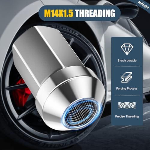 Nilight 32PCS M14x1.5 Lug Nuts Compatible with 2012+ RAM 2500 3500 - color: Silver, size: 32PCS Chevy Silverado/GMC Sierra 2500 3500 2008+