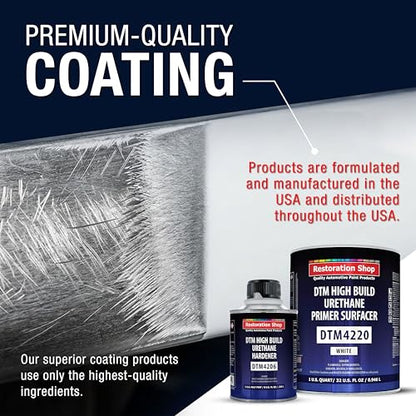 1.25 Quart 2K High Build Primer Automotive Paint Kit - 1 Qt. White - color: White, size: 64 Fl Oz (Pack of 1)