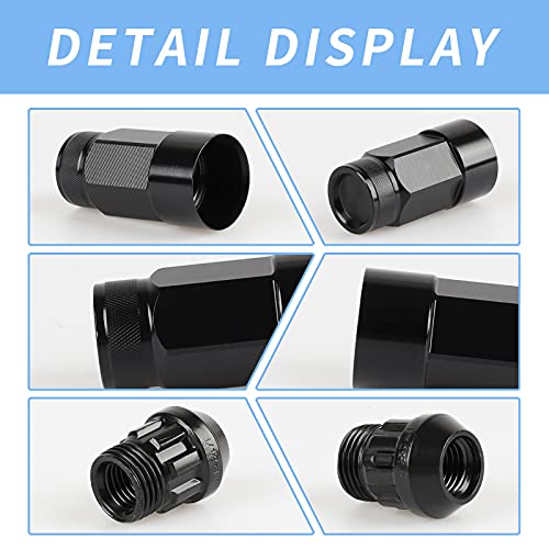 20PCS Closed End Lug Nuts M12X1.5 Wheel Rims Lug Nuts +Socket (Black) - color: Black