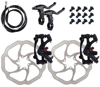 Bike Disc Brake Kit With Front and Rear Caliper、160mm Bike Rotor - color: Black-2
