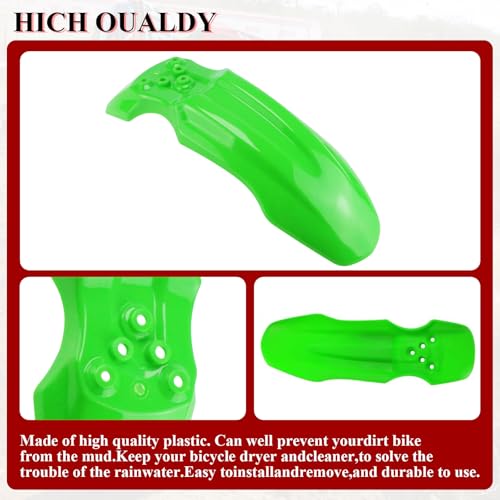Plastic Front Wheel Mud Guard Motorcycle Fender Protector Green - color: Green