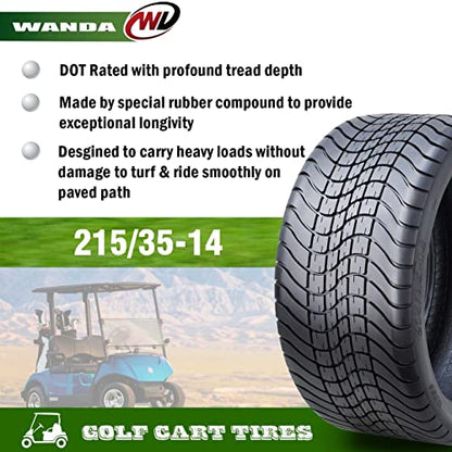 WANDA 215/35-14 Golf Cart ATV Tires 4 Ply 215/35x14 14009 - size: 215/35-14