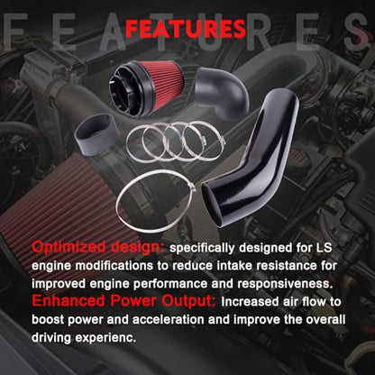 LS Swap Cold Air Intake Kit 92MM for LS1 LS2 LQ4 LQ9 Engines