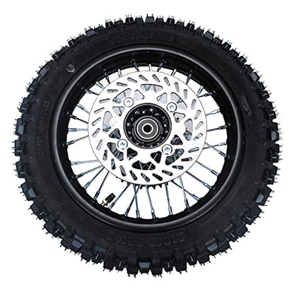 Rim tube tire 80/100-12 3.00-12 12-15MM Dirt Pit Bike Trail axle 12"Complete rear wheel For small Wheel Rim Tire Fits 125-160cc TTR SSR Mini Motorcycle
