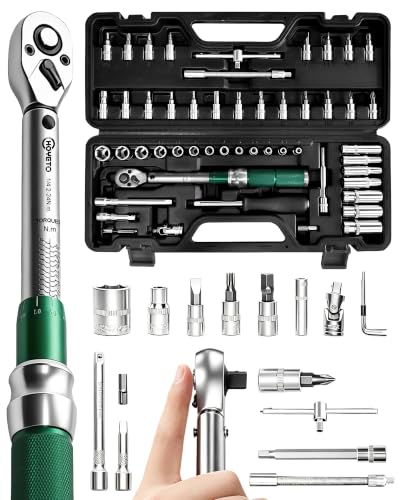 1/4" Drive 53Pcs Click Torque Wrench Set, 2-24 Nm - size: 1/4" 53PCS