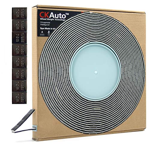 CKAuto 1/4oz, Steel Adhesive Stick-On Wheel Weights, Black, 11 lb Roll - color: Black, size: 1 Roll/715pcs