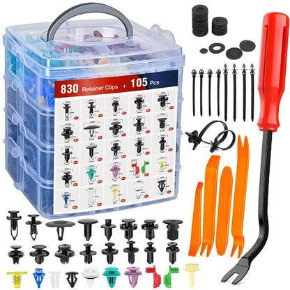 Nilight 935Pcs Car Push Retainer Clips with Fasteners Assortment - color: 935Pcs Clips + Remover