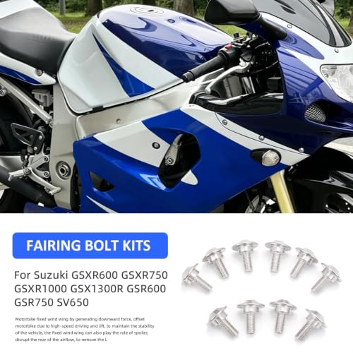 M5 Stainless Fairing Bolt Kit for Suzuki GSX-R 600/750 / 1000, GSX-1300R - size: M5 x 12.5